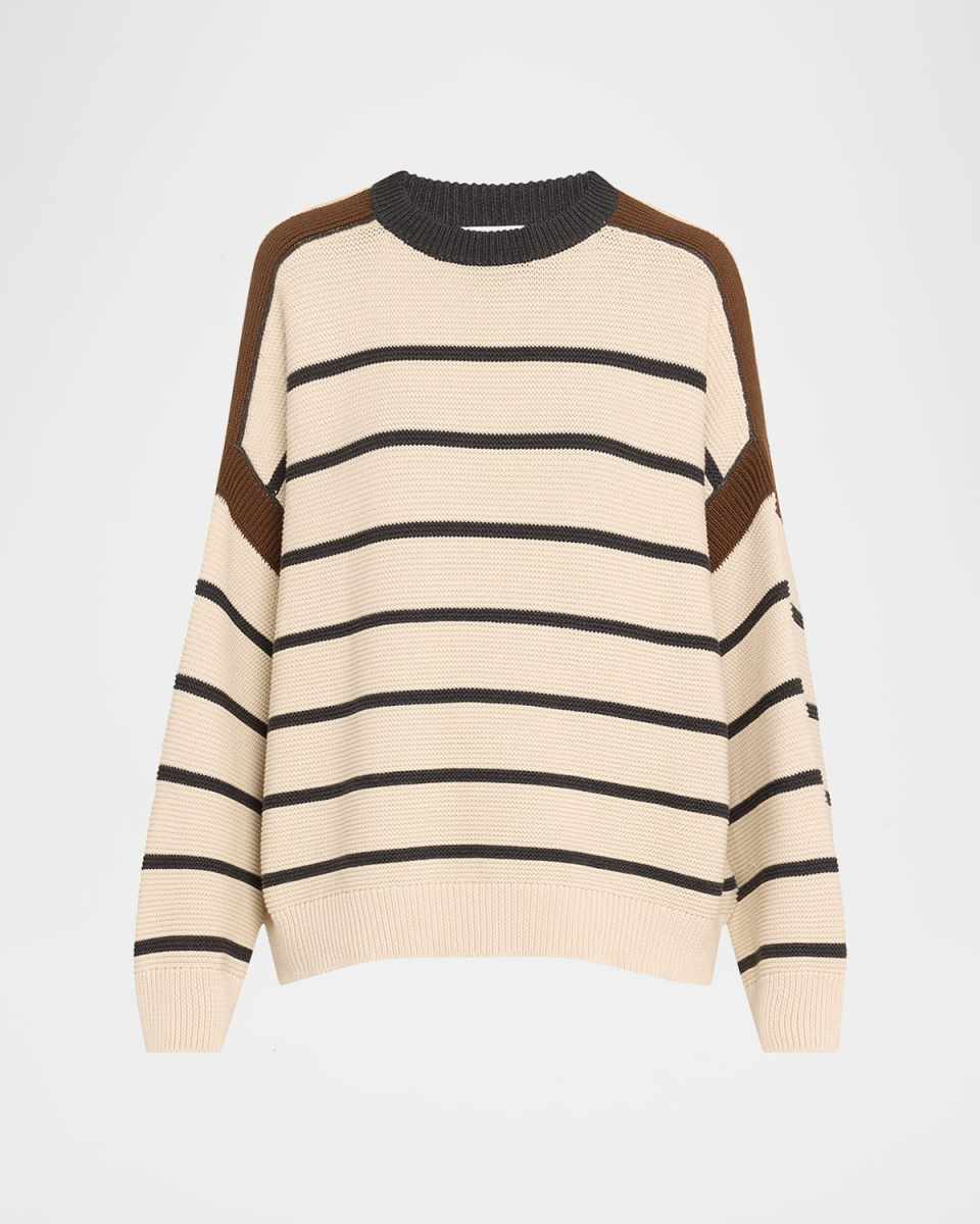 Striped Cotton Knit Oversized Sweat